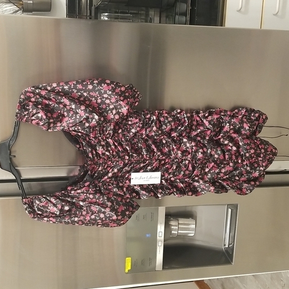 💕FOR LOVE AND LEMONS💕 Melrose Mini Satin Dress ~ Floral Rose Print Large NWT - Picture 12 of 16